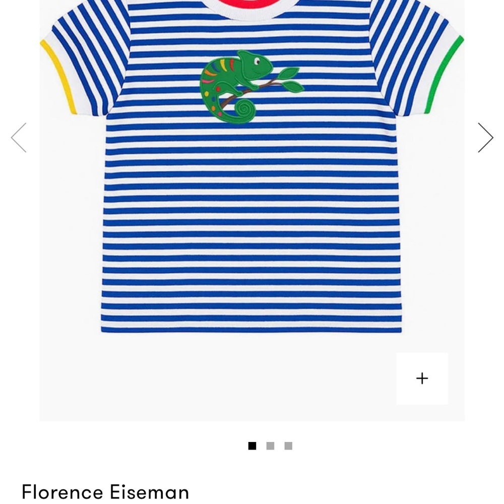 Florence Eiseman Stripe Knit T-Shirt With Lizard New